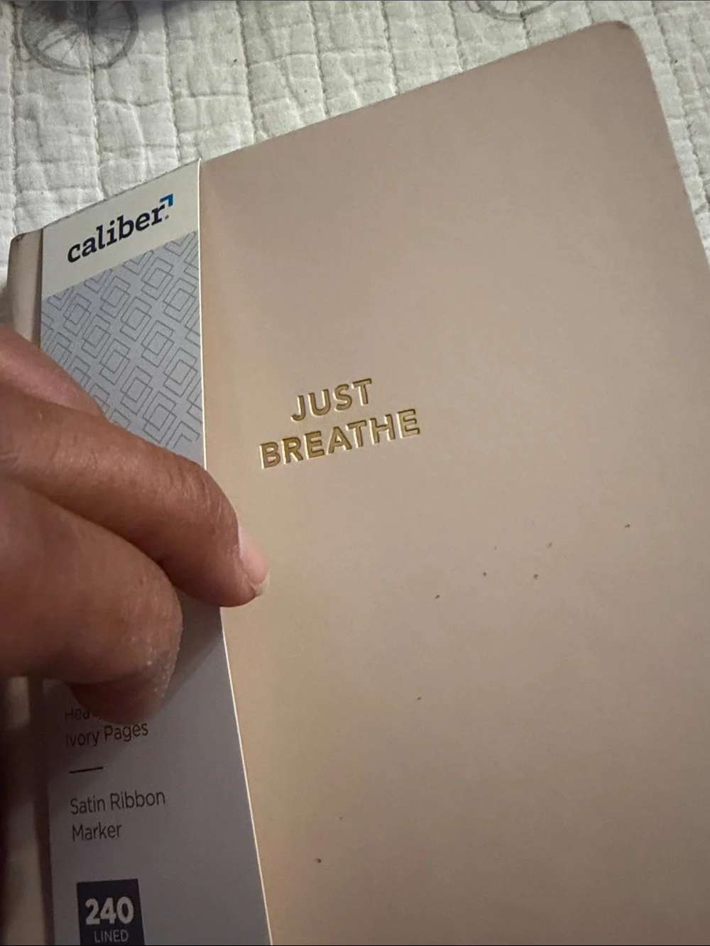 2 Caliber Vegan Leather Wellness Journal - Blush PinkFind Your Calm, Just